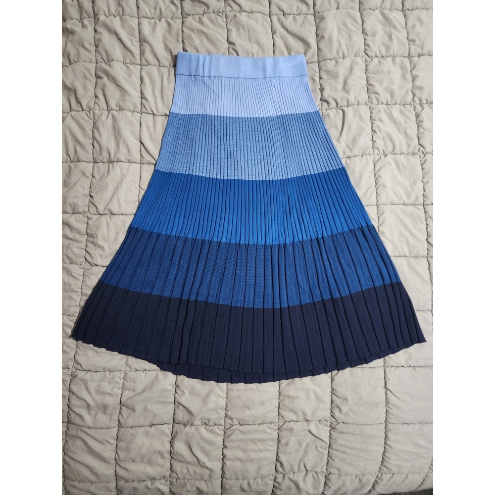 Banana Republic Women's Blue Ombre Pleated Sweater Skirt Size XS